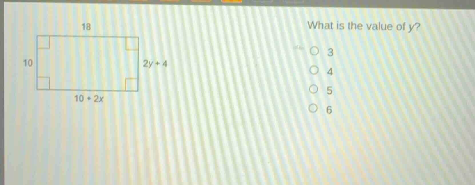 what is the value of y? 3 4 5 6