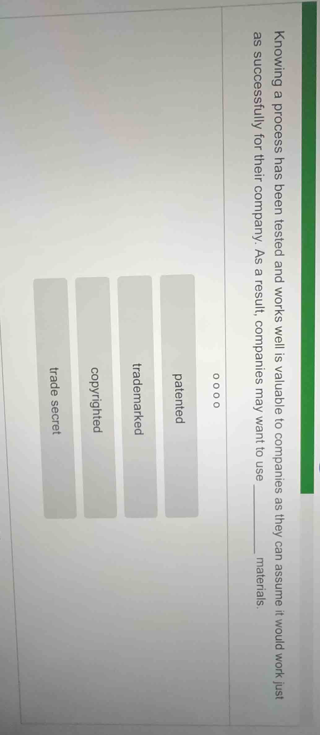 knowing a process has been tested and works well is valuable to compani…