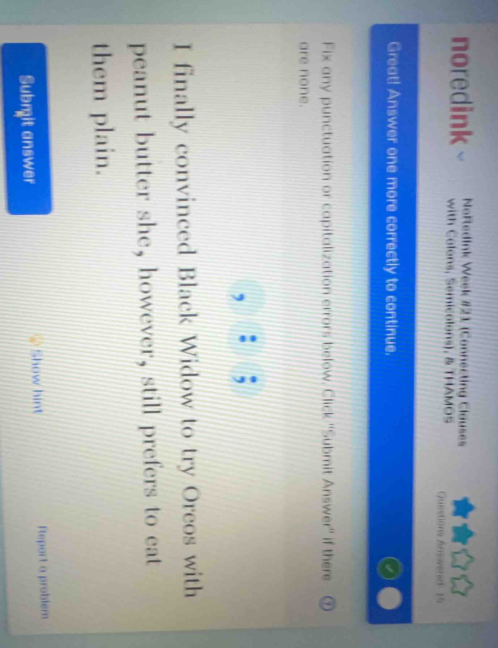 fix any punctuation or capitalization errors below. click \submit answe…