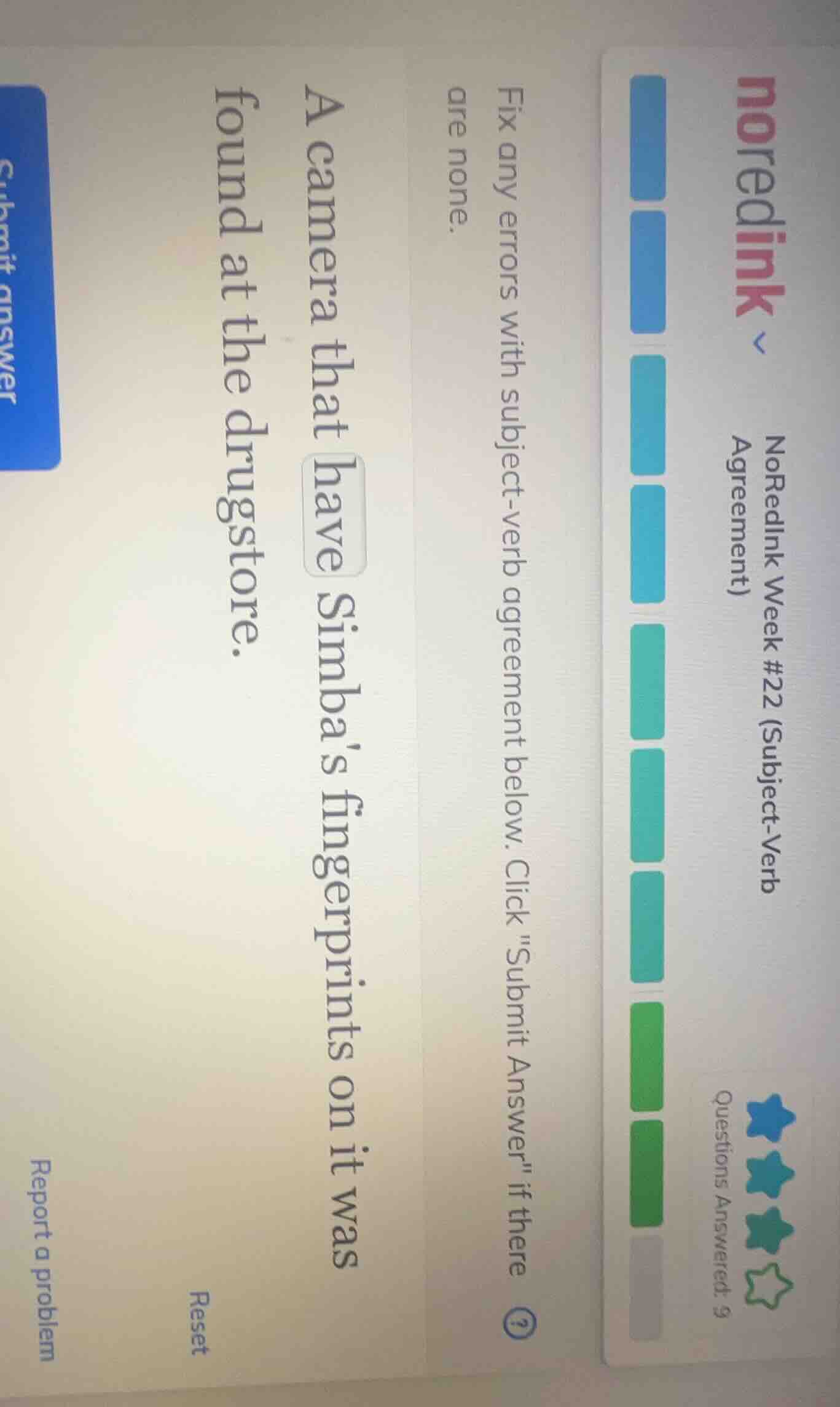 fix any errors with subject - verb agreement below. click \submit answe…