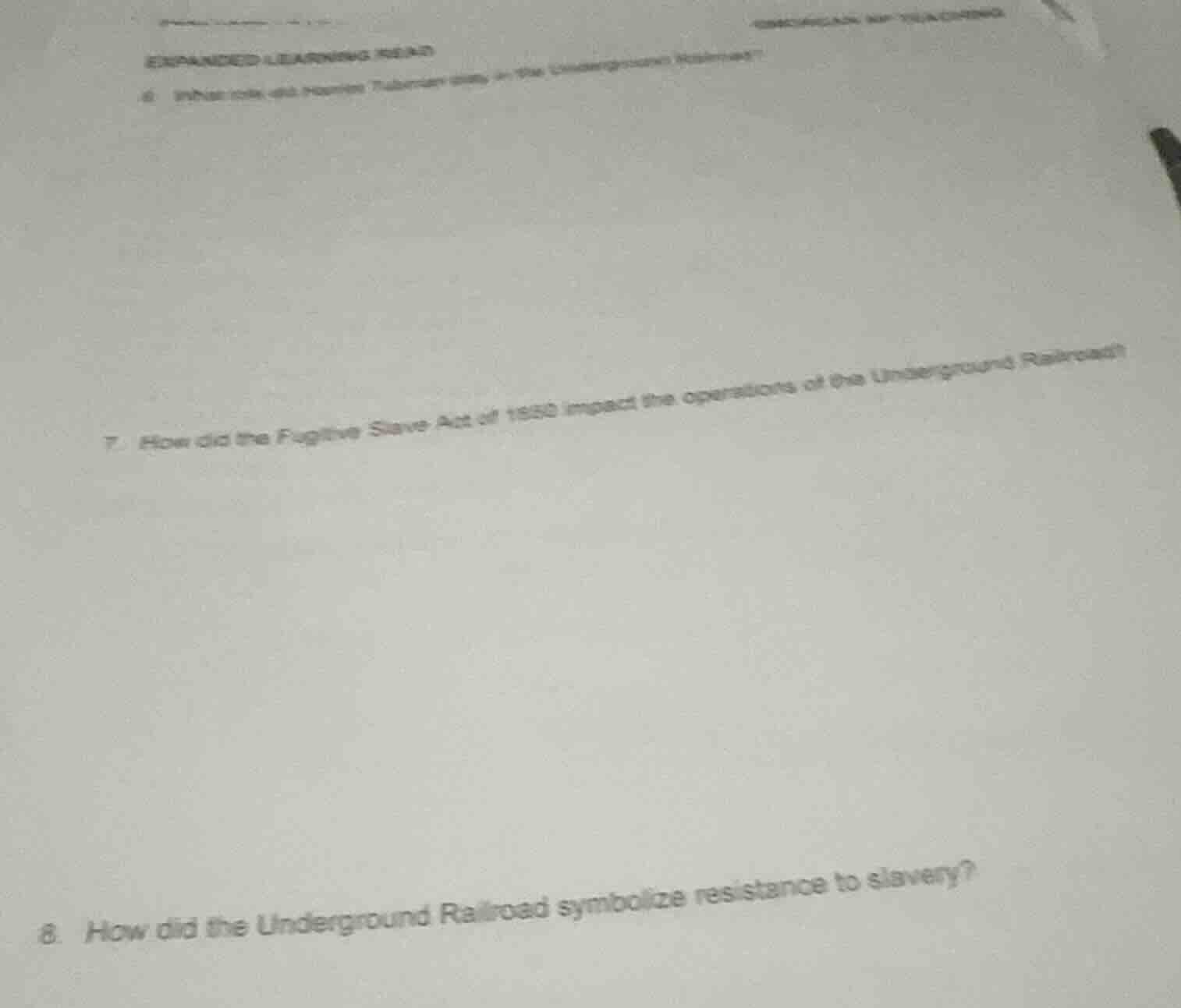 expanded learning related 6. what role did harriet tubman play in the u…