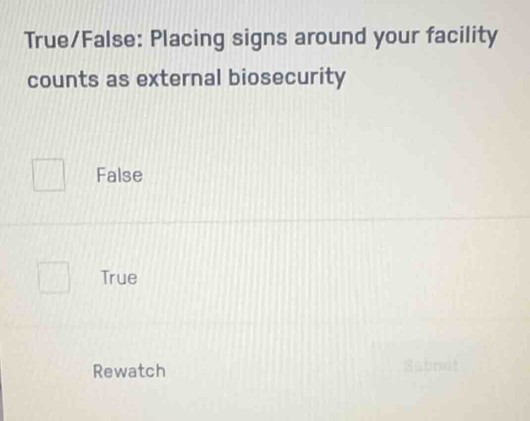 true/false: placing signs around your facility counts as external biose…
