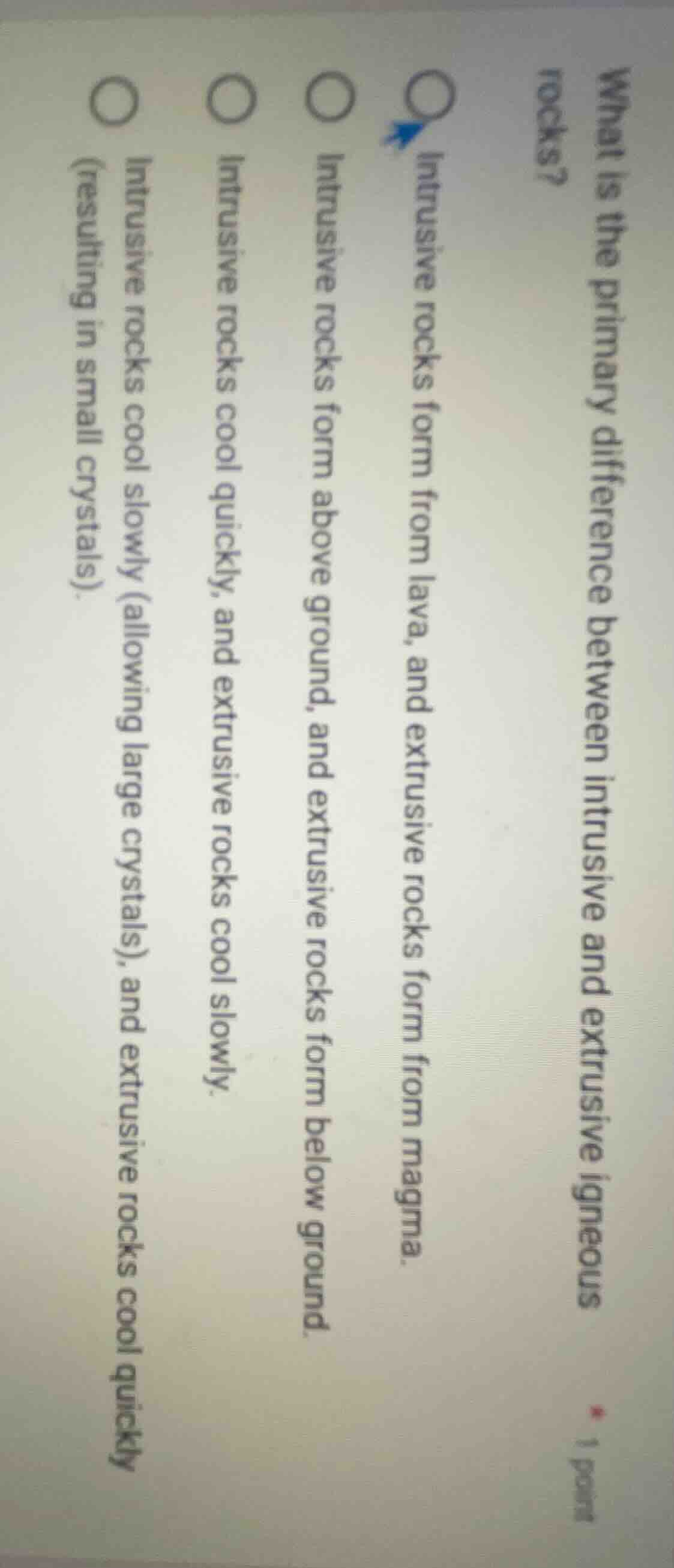 what is the primary difference between intrusive and extrusive igneous …