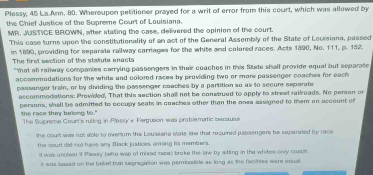 plessy, 45 la.ann. 80. whereupon petitioner prayed for a writ of error …
