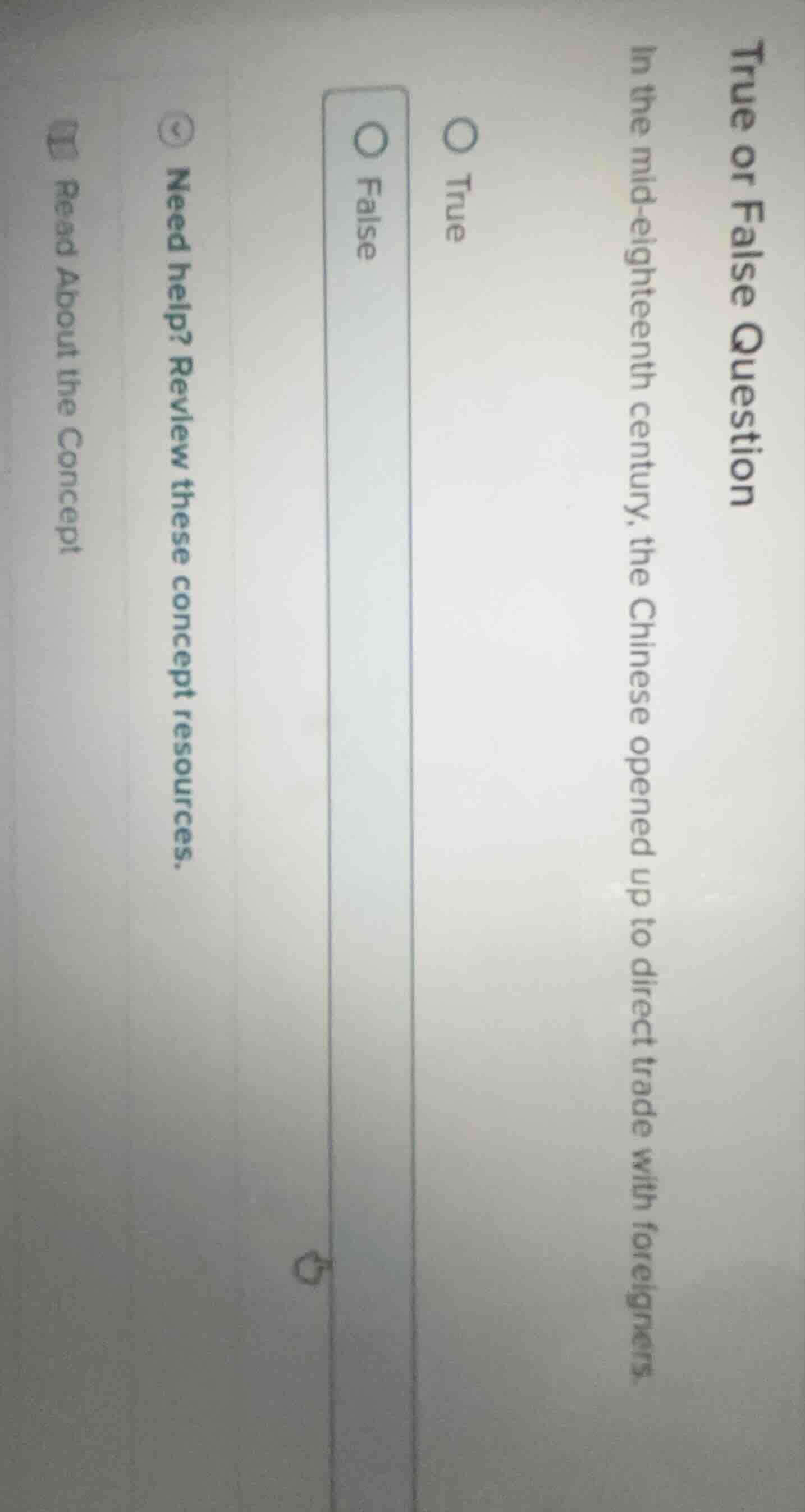 true or false question in the mid - eighteenth century, the chinese ope…