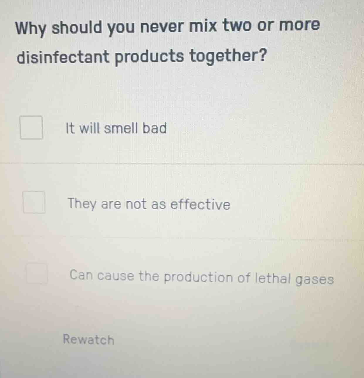 why should you never mix two or more disinfectant products together? it…