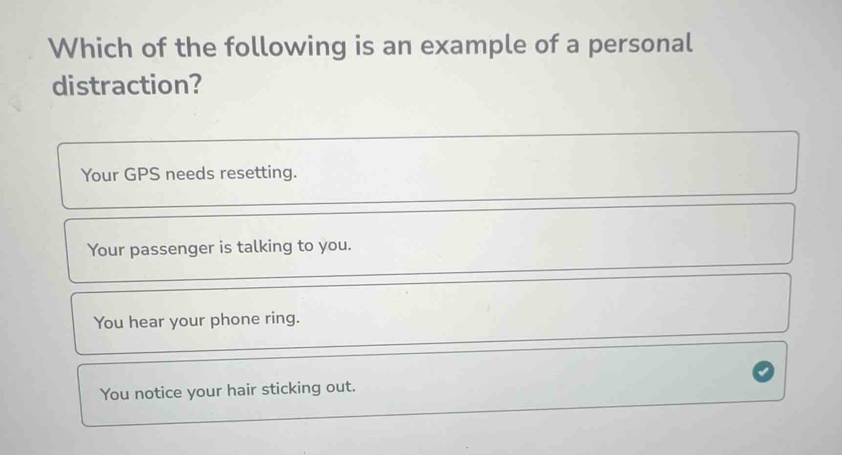 which of the following is an example of a personal distraction? your gp…