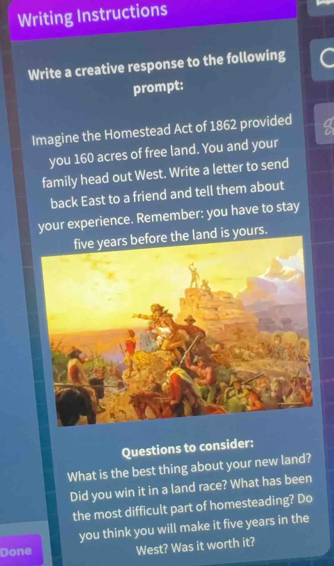 writing instructions write a creative response to the following prompt:…