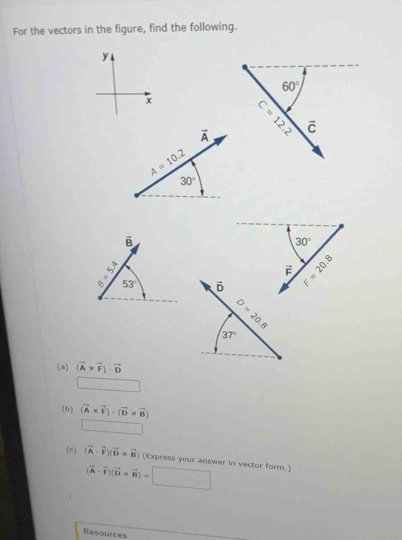 for the vectors in the figure, find the following. (a) $(vec{a} \\times…