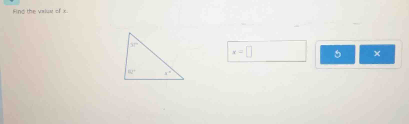 find the value of x.
