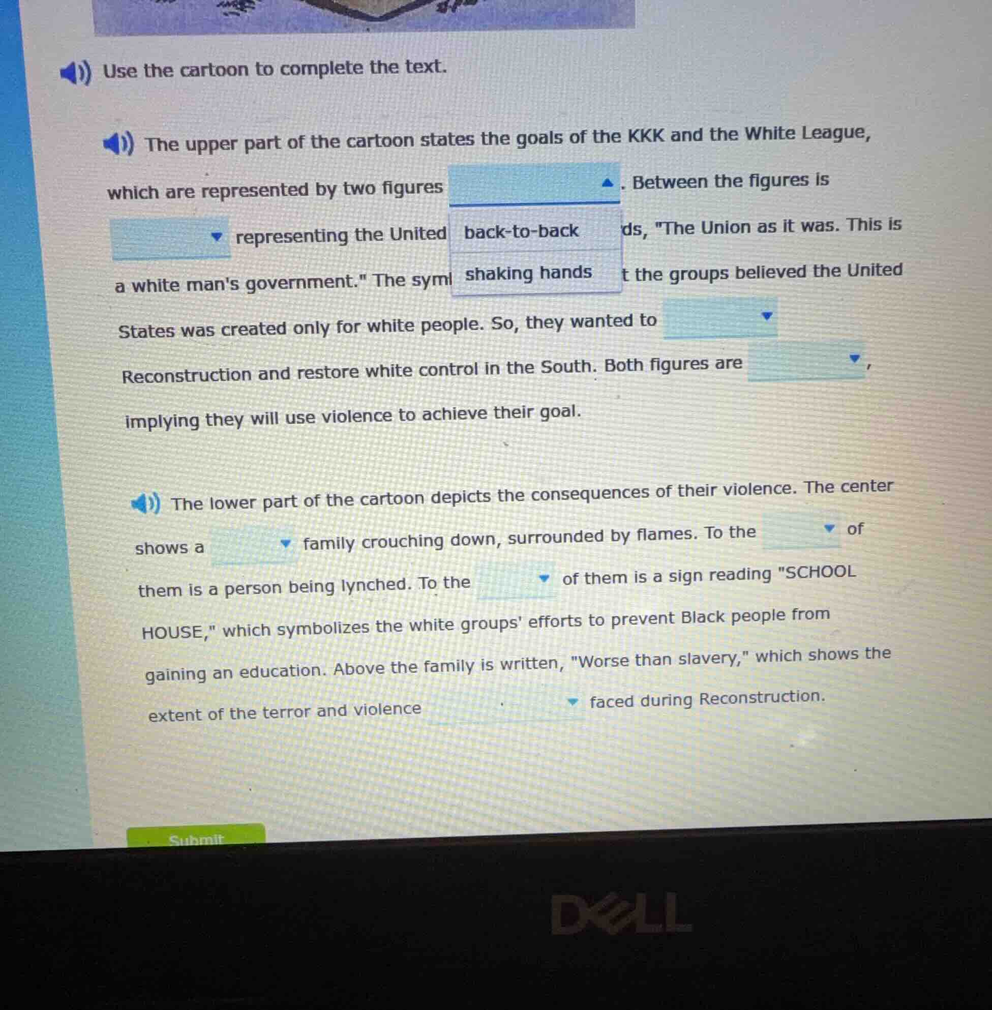 use the cartoon to complete the text. the upper part of the cartoon sta…