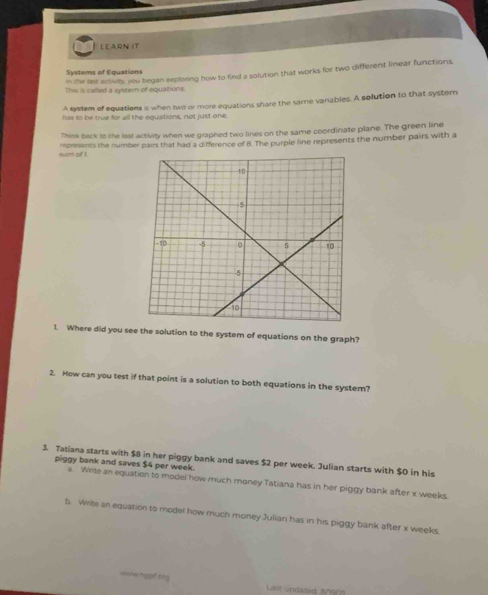 learn it systems of equations in the last activity, you began exploring…