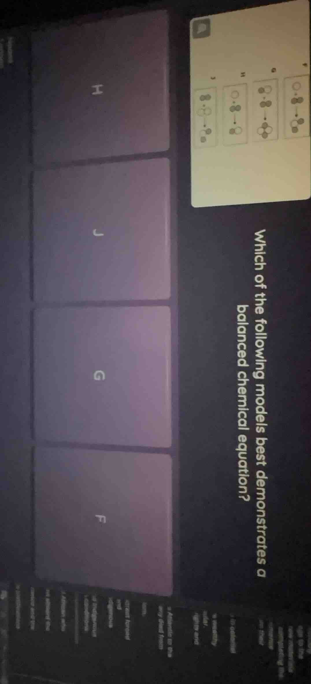 which of the following models best demonstrates a balanced chemical equ…