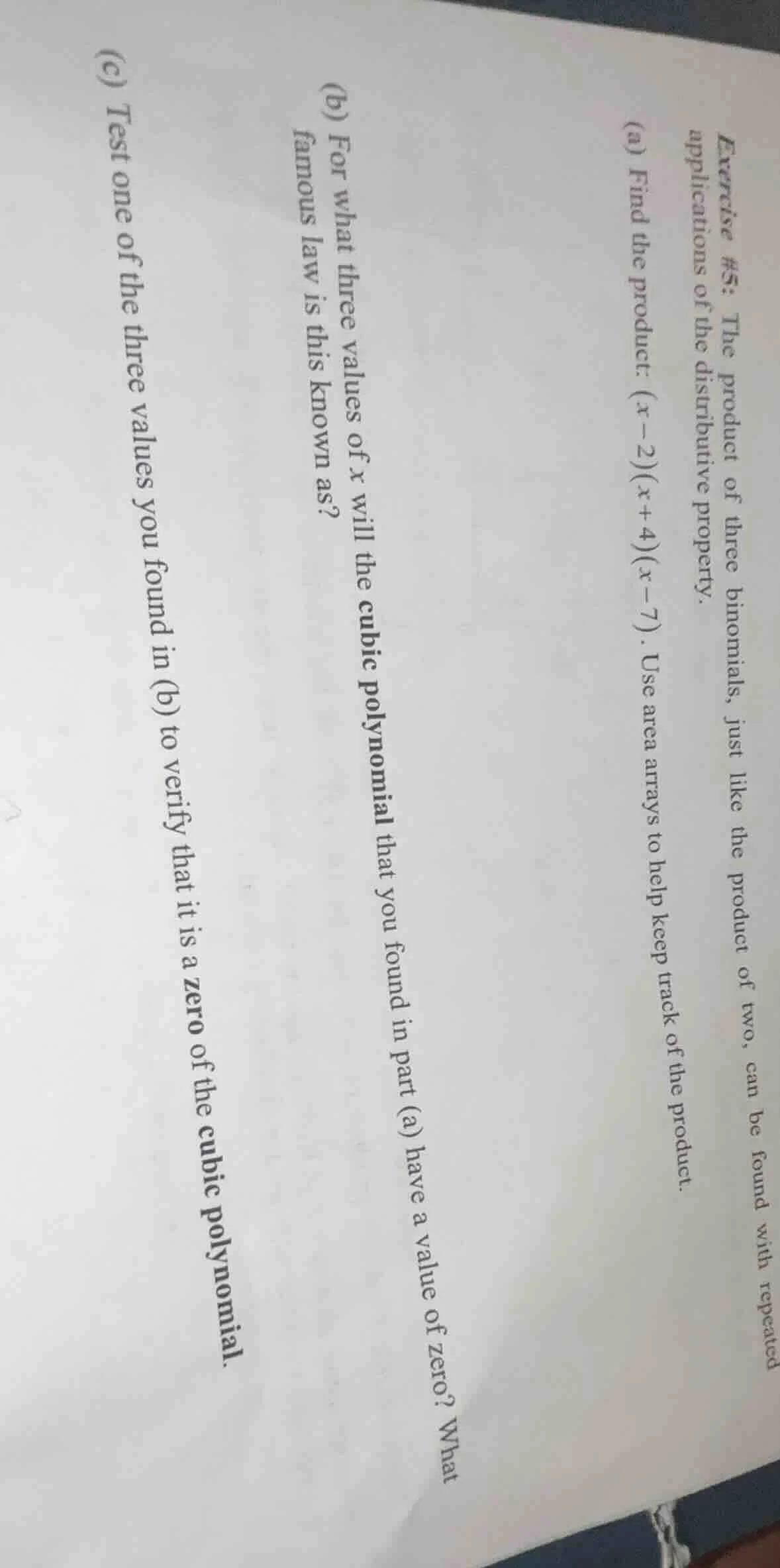 exercise #5: the product of three binomials, just like the product of t…