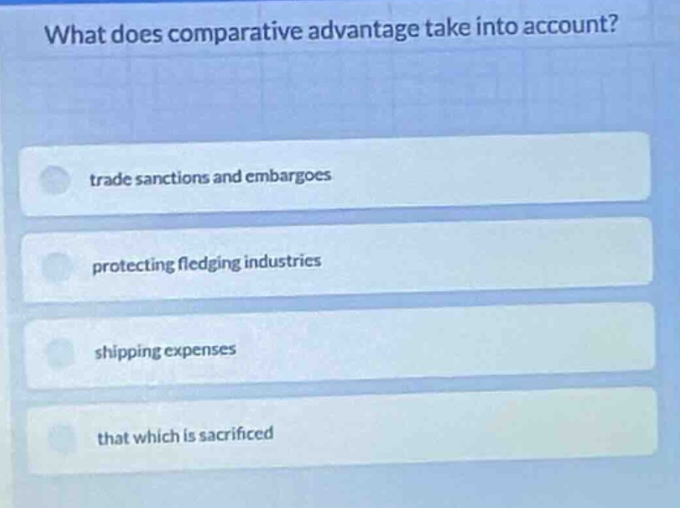 what does comparative advantage take into account? trade sanctions and …