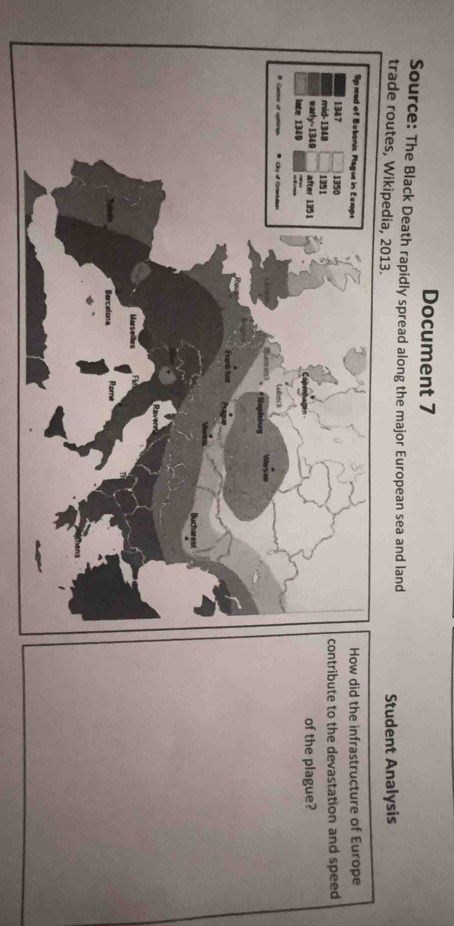 source: the black death rapidly spread along the major european sea and…