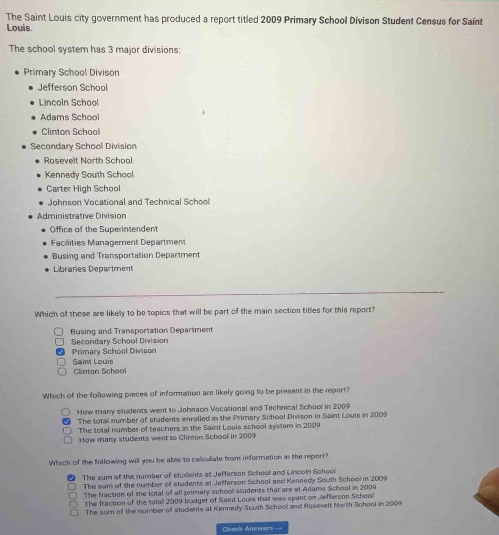 the saint louis city government has produced a report titled 2009 prima…