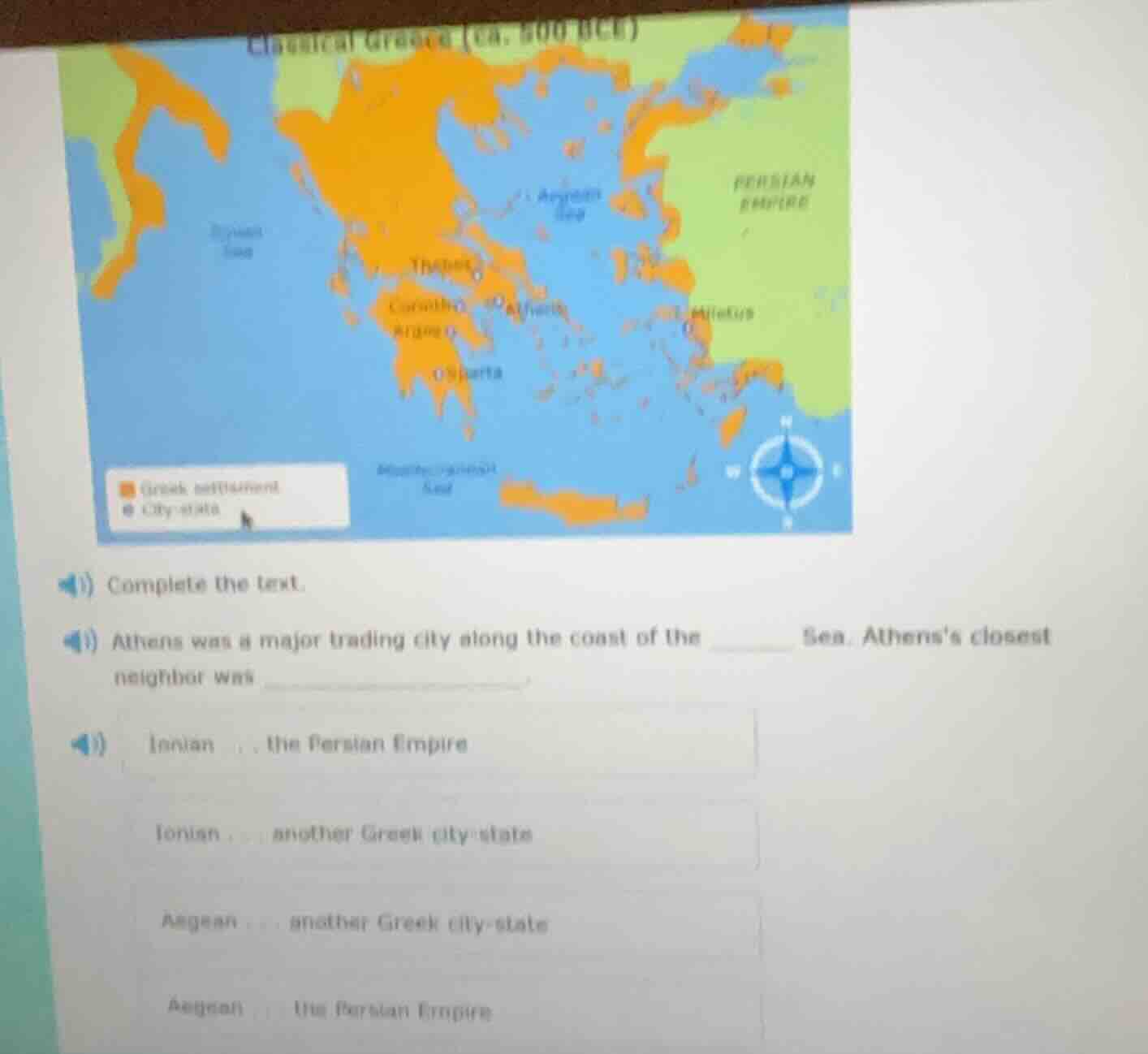 complete the text. athens was a major trading city along the coast of t…