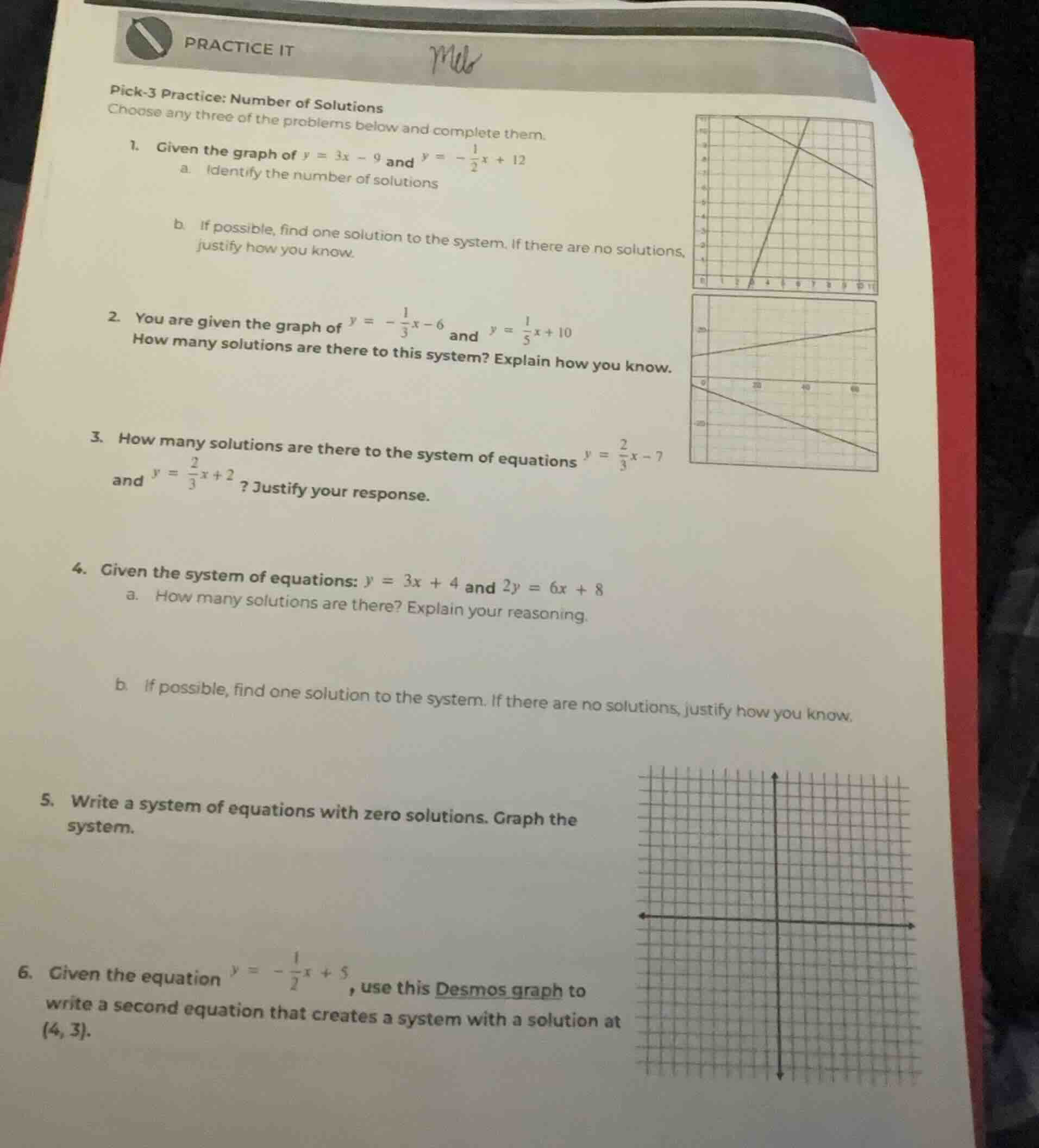 practice it pick-3 practice: number of solutions choose any three of th…
