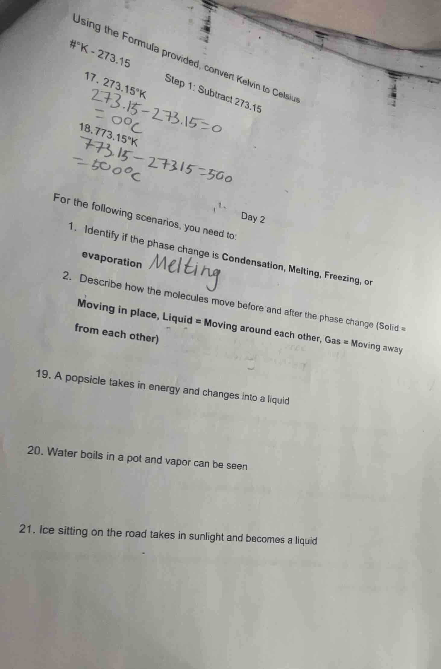using the formula provided, convert kelvin to celsius #°k - 273.15 step…