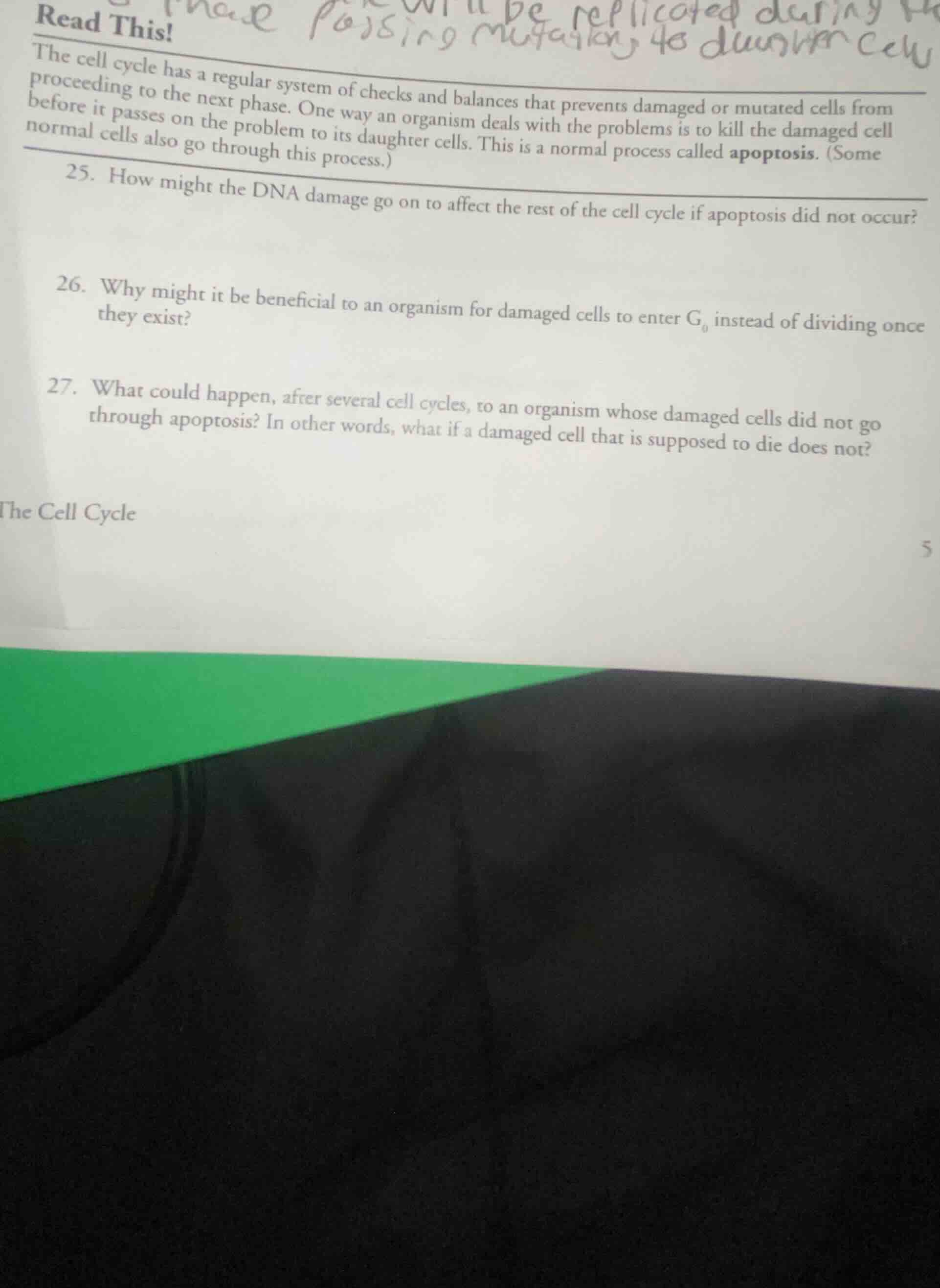 read this! the cell cycle has a regular system of checks and balances t…
