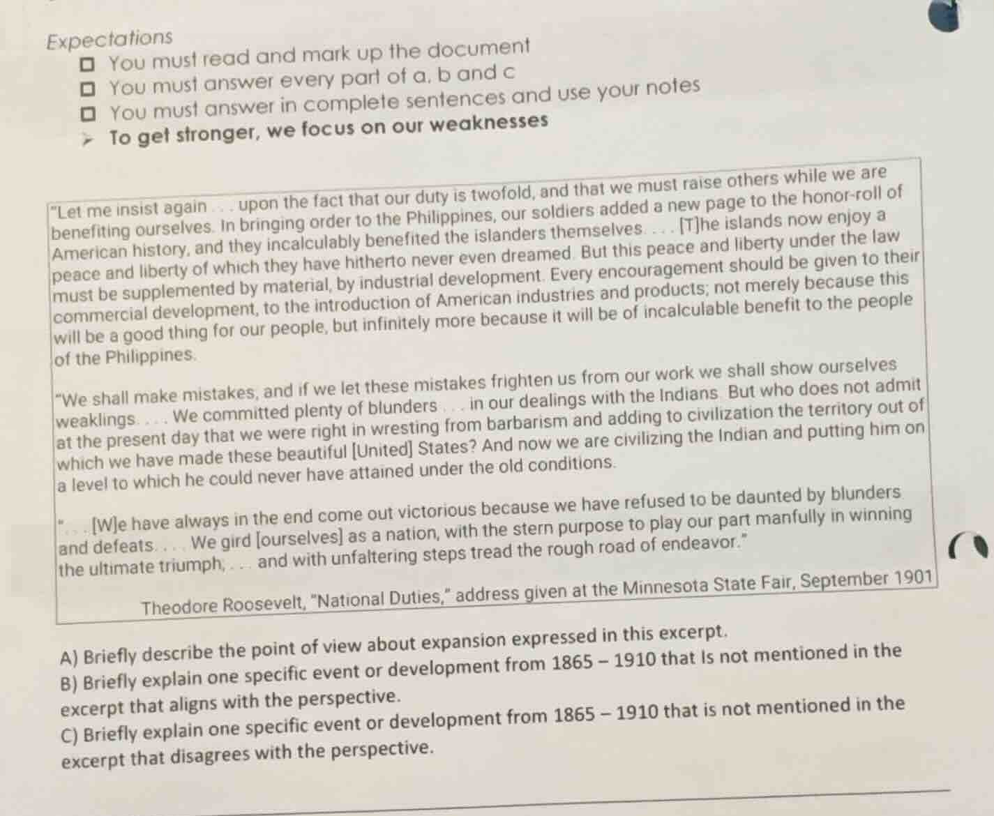 expectations □ you must read and mark up the document □ you must answer…