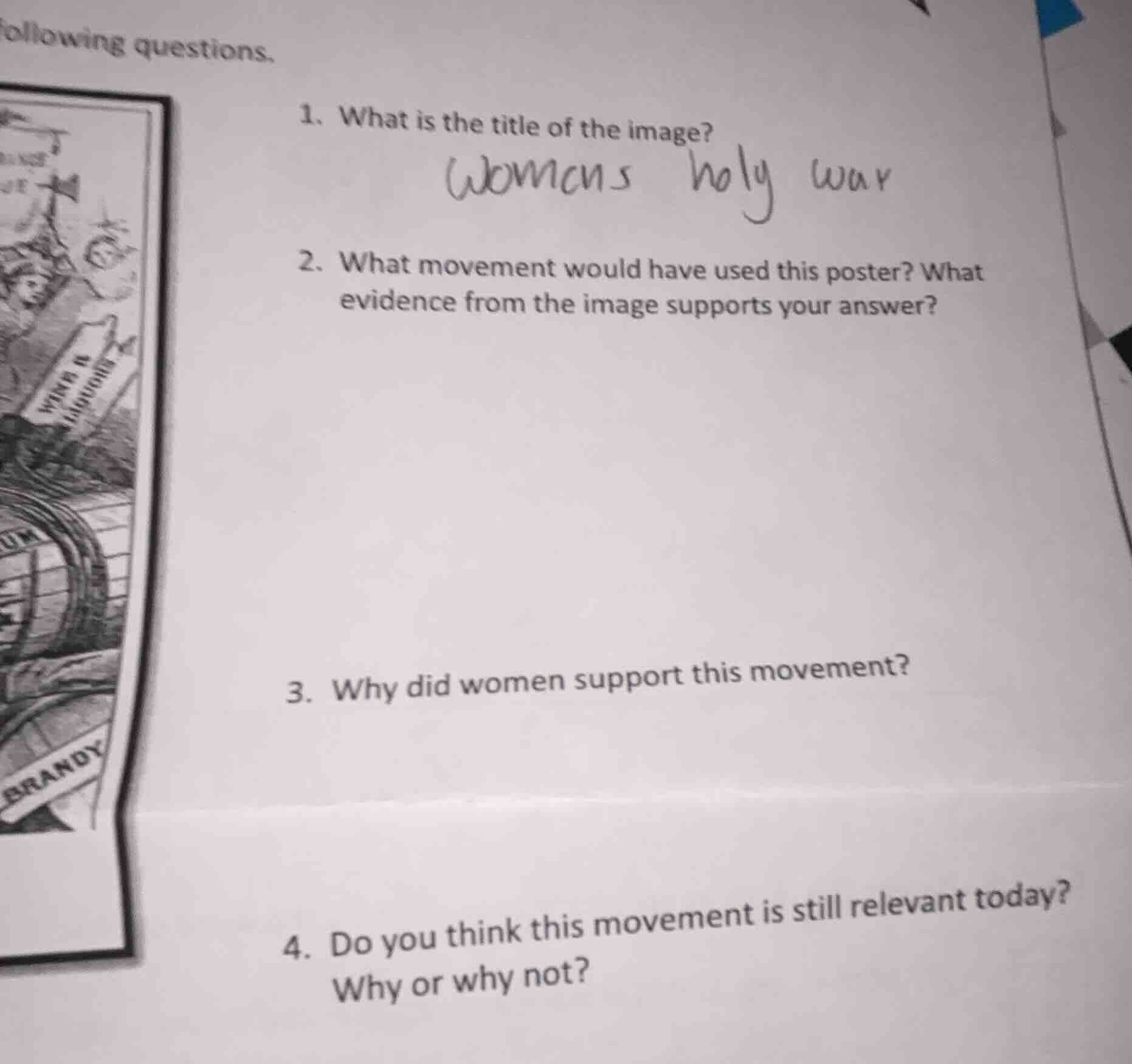 following questions. 1. what is the title of the image? 2. what movemen…