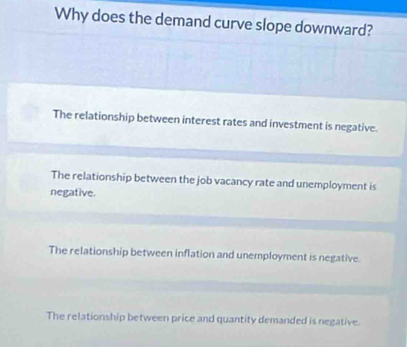 why does the demand curve slope downward? the relationship between inte…