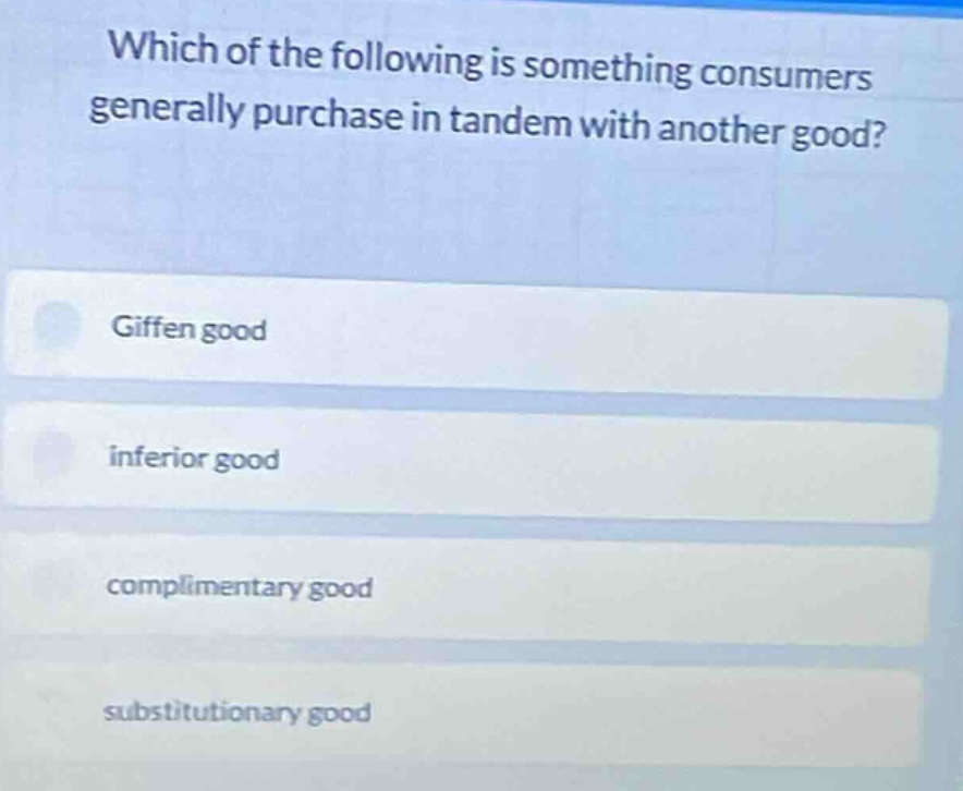 which of the following is something consumers generally purchase in tan…