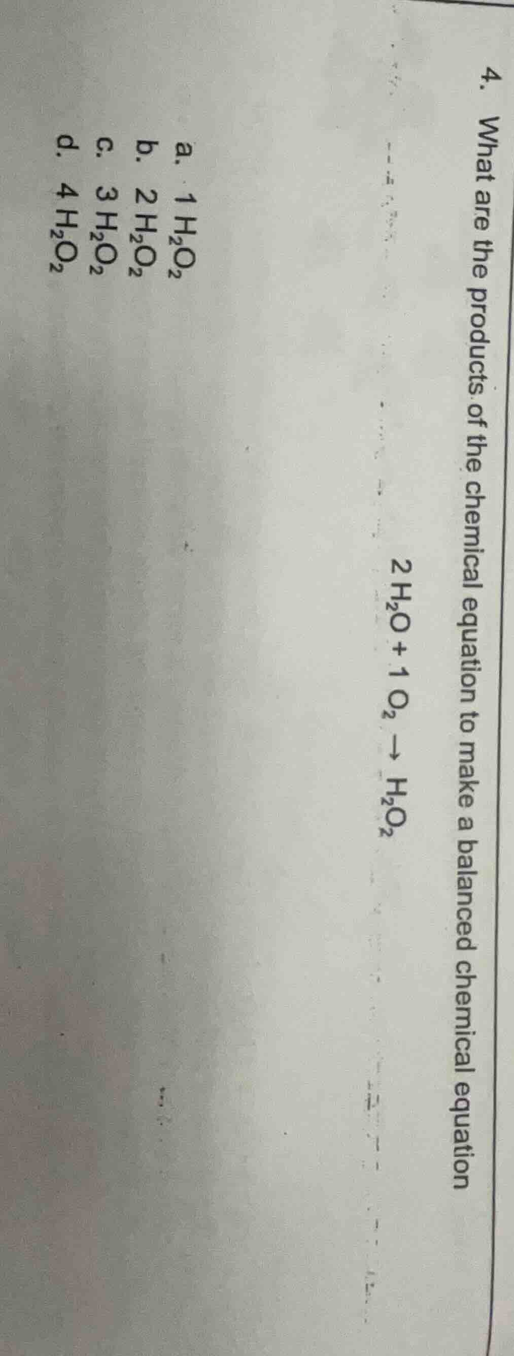 4. what are the products of the chemical equation to make a balanced ch…