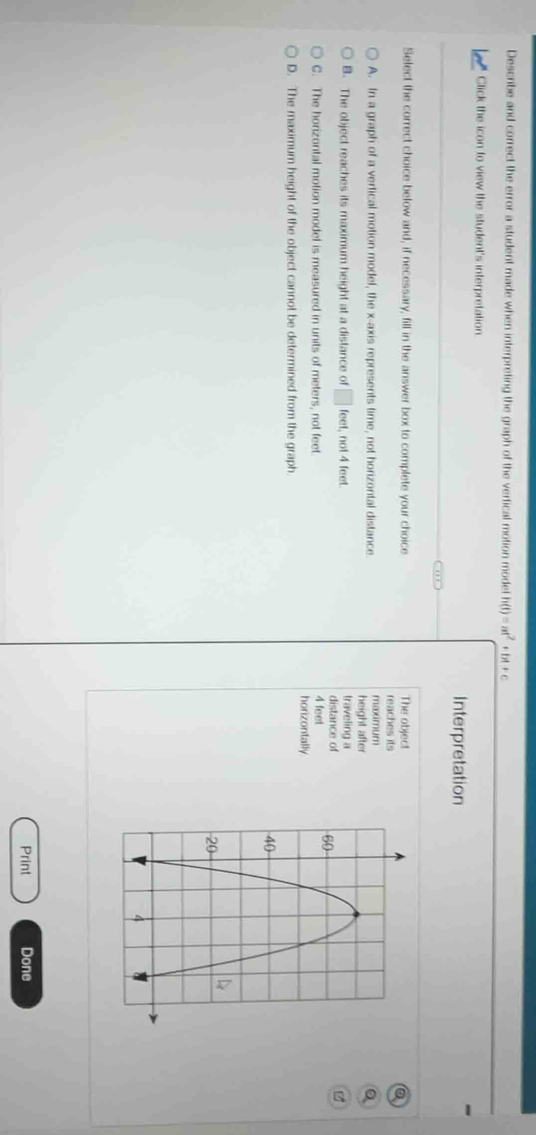 describe and correct the error a student made when interpreting the gra…