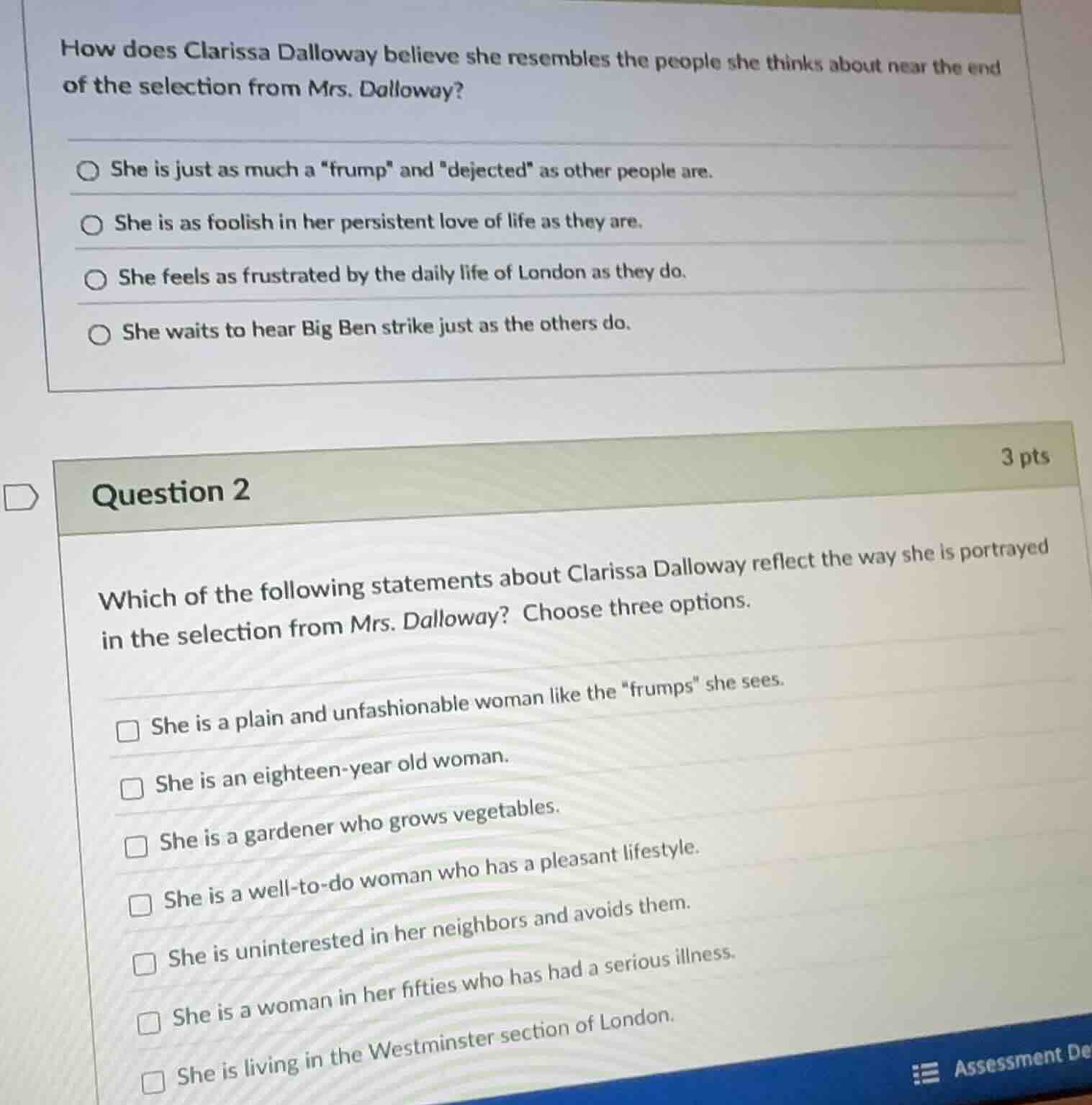 how does clarissa dalloway believe she resembles the people she thinks …