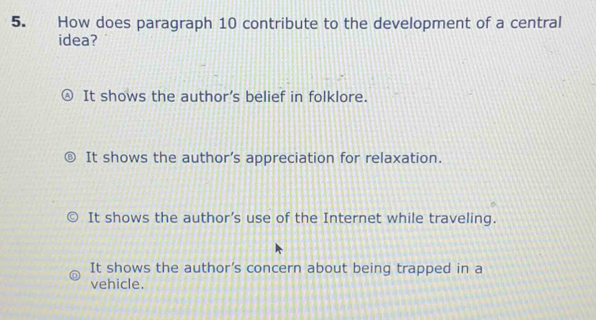 5. how does paragraph 10 contribute to the development of a central ide…