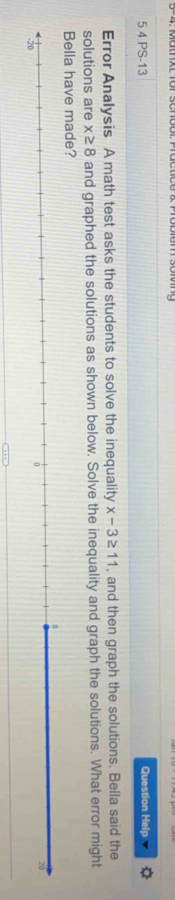 5.4.ps - 13 error analysis a math test asks the students to solve the i…