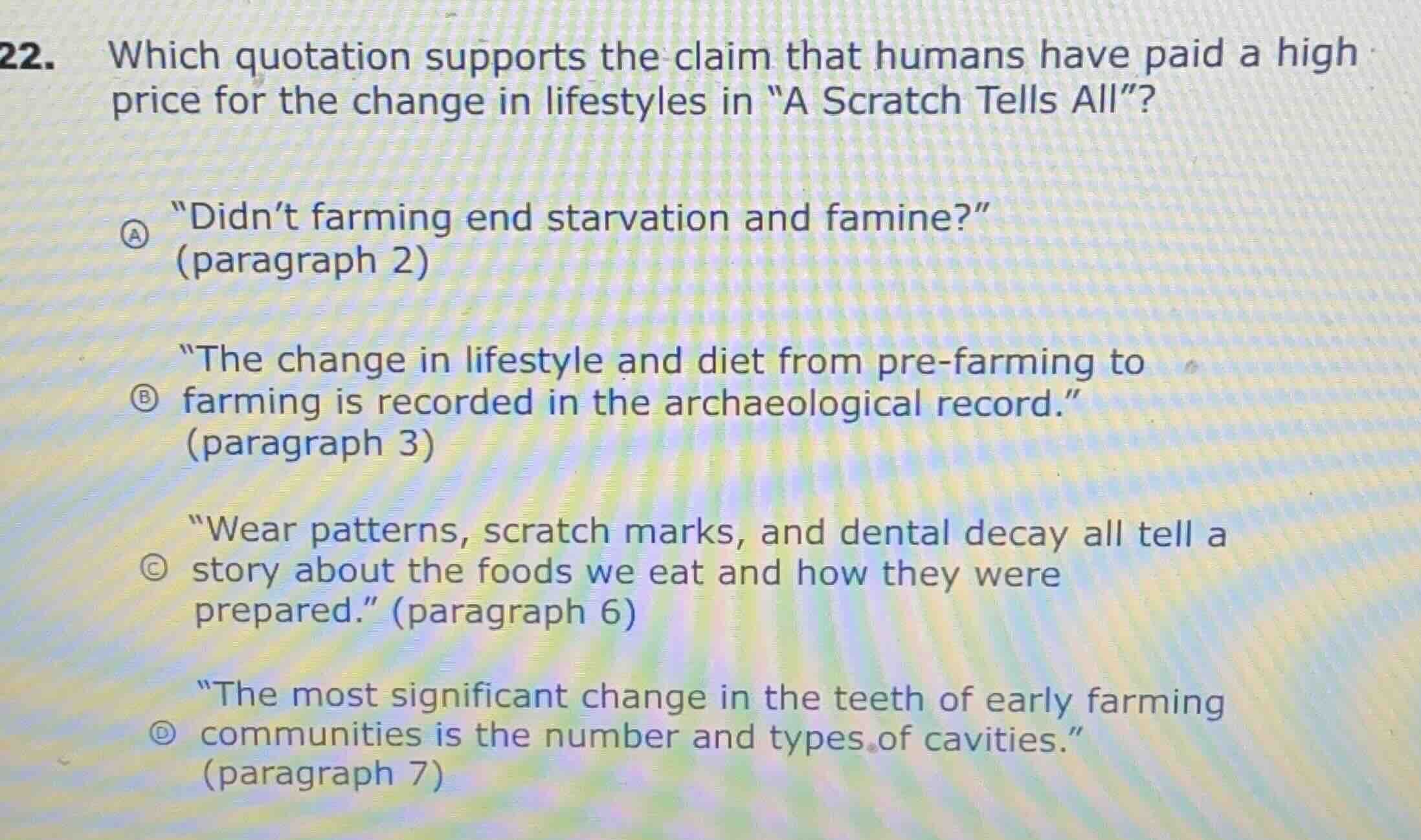 22. which quotation supports the claim that humans have paid a high pri…