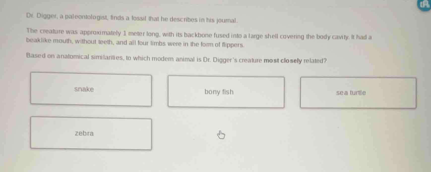 dr. digger, a paleontologist, finds a fossil that he describes in his j…