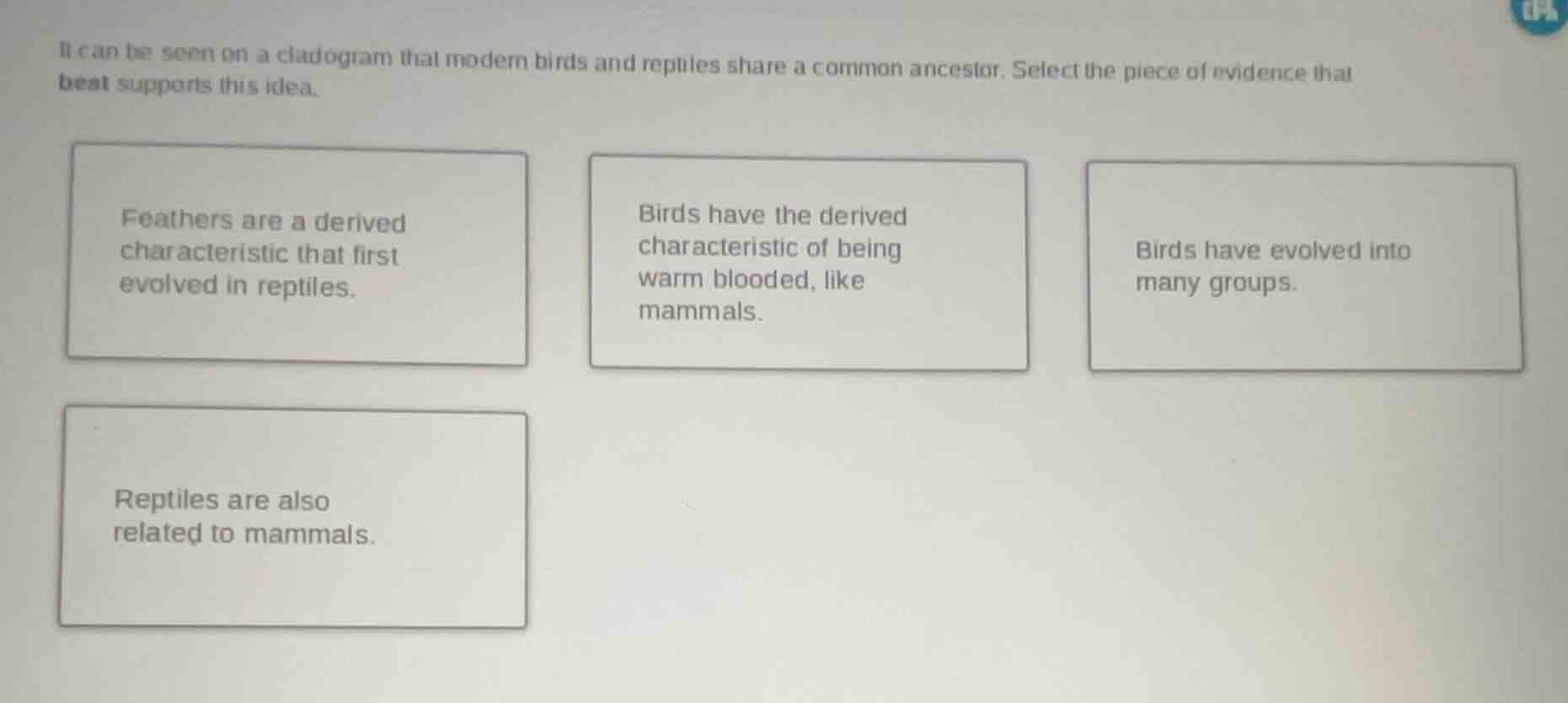 it can be seen on a cladogram that modern birds and reptiles share a co…