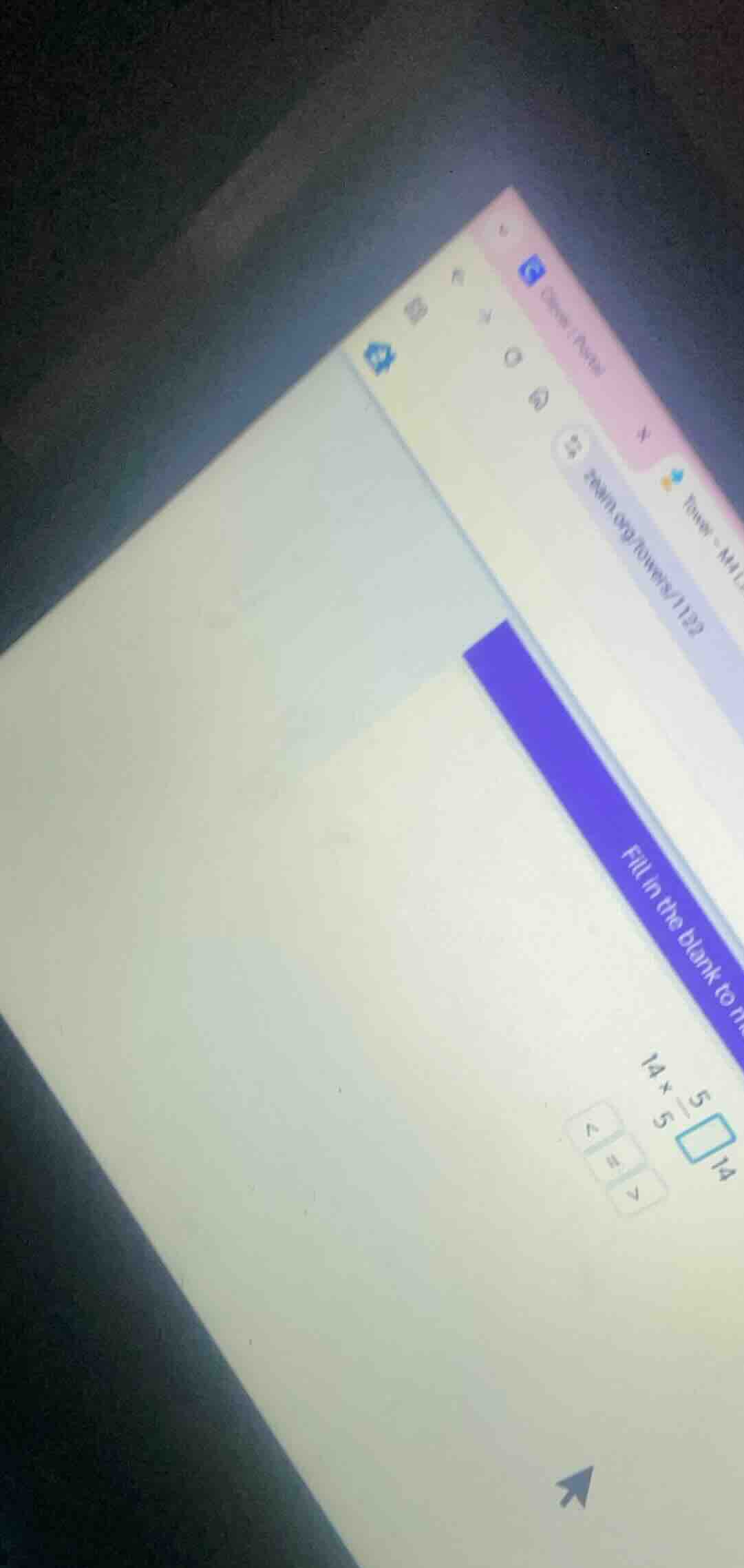 fill in the blank to \\(14\\times\\frac{5}{5}\\square14\\) (options: <,…