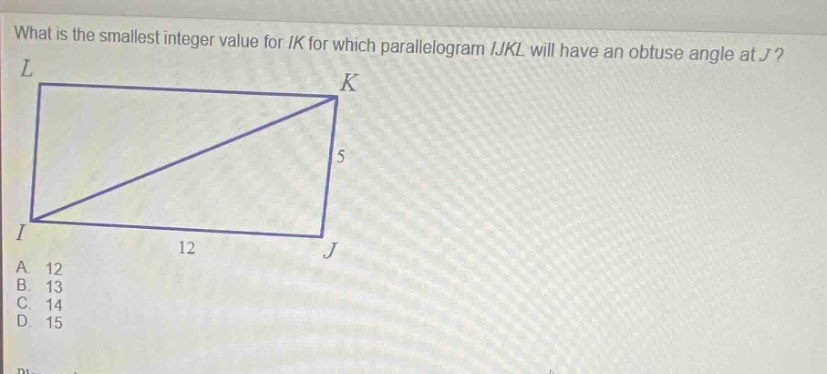 what is the smallest integer value for ( ik ) for which parallelogram (…