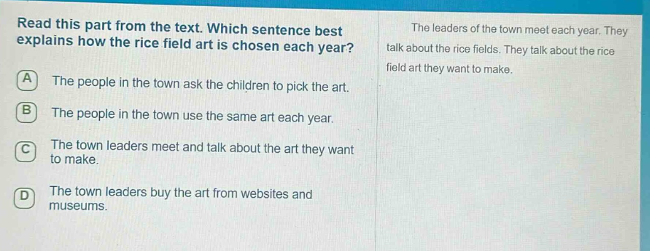 read this part from the text. which sentence best explains how the rice…