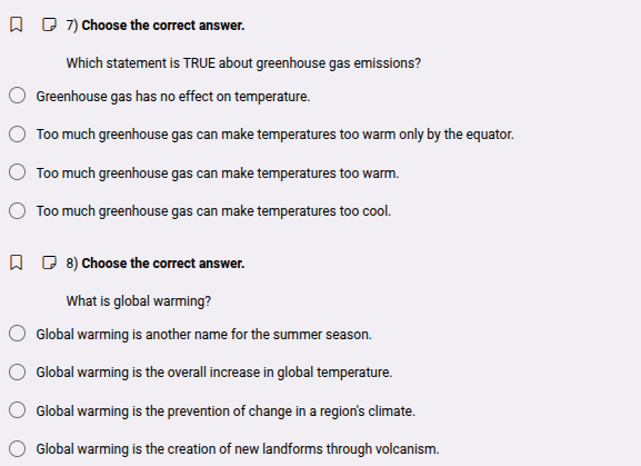 7) choose the correct answer. which statement is true about greenhouse …