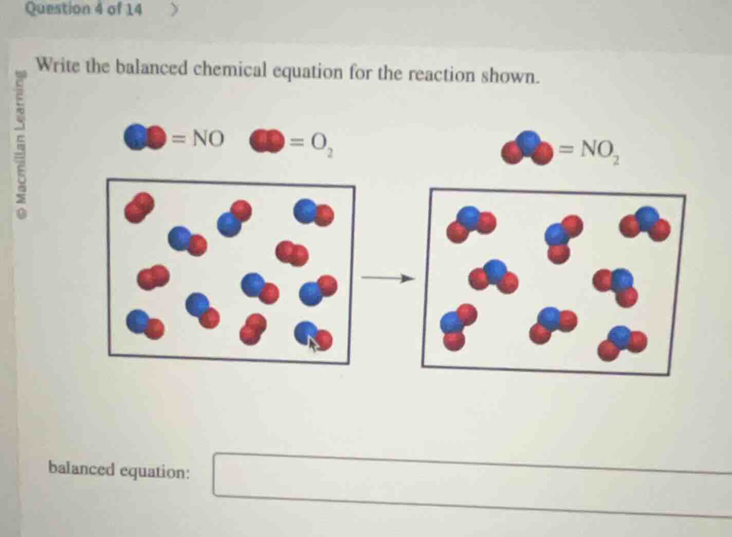 question 4 of 14 write the balanced chemical equation for the reaction …