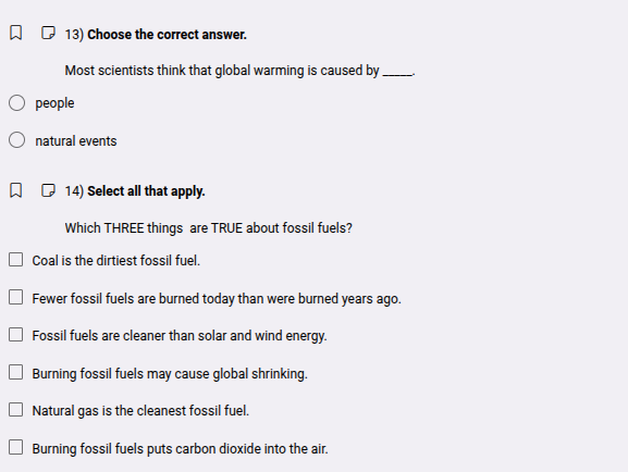 13) choose the correct answer. most scientists think that global warmin…