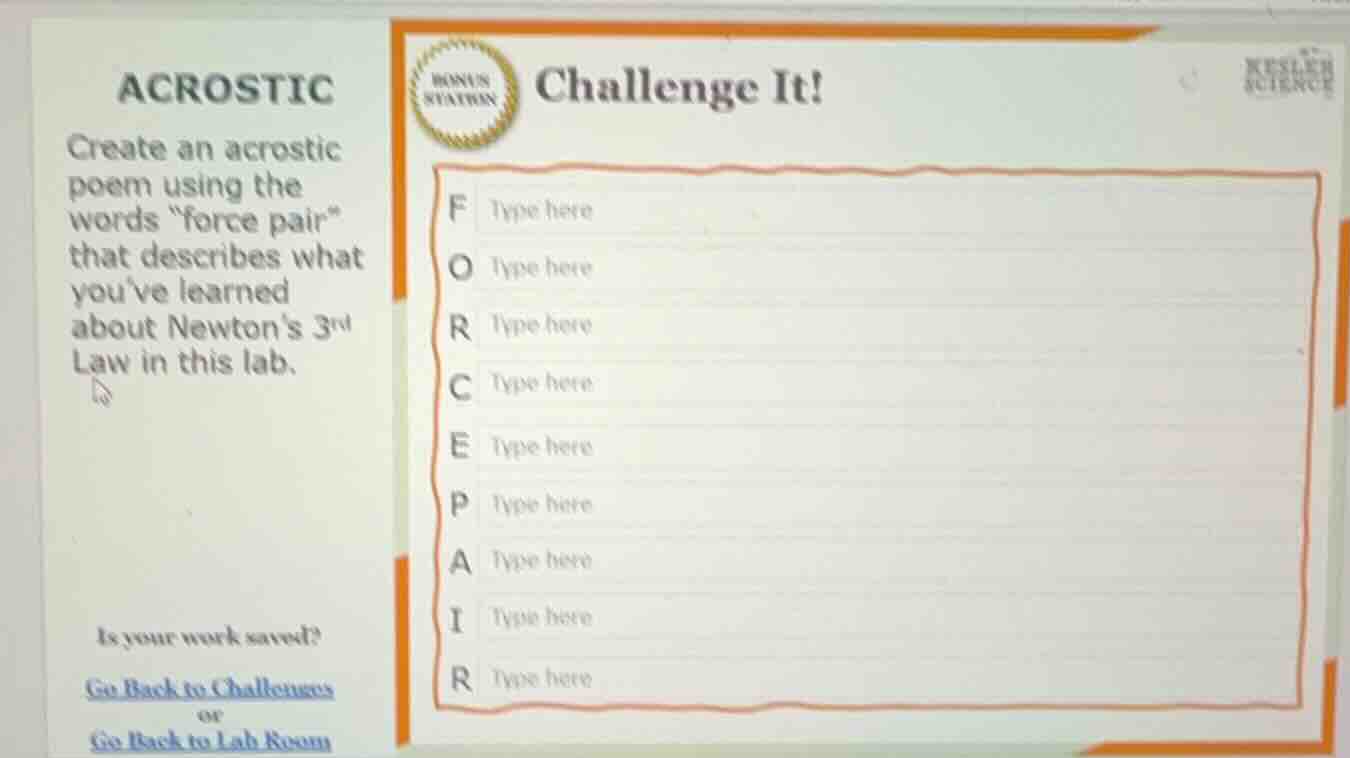 acrostic create an acrostic poem using the words \force pair\ that desc…