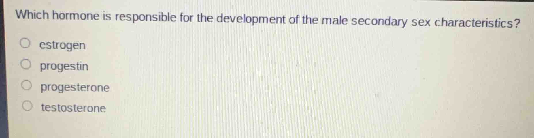 which hormone is responsible for the development of the male secondary …