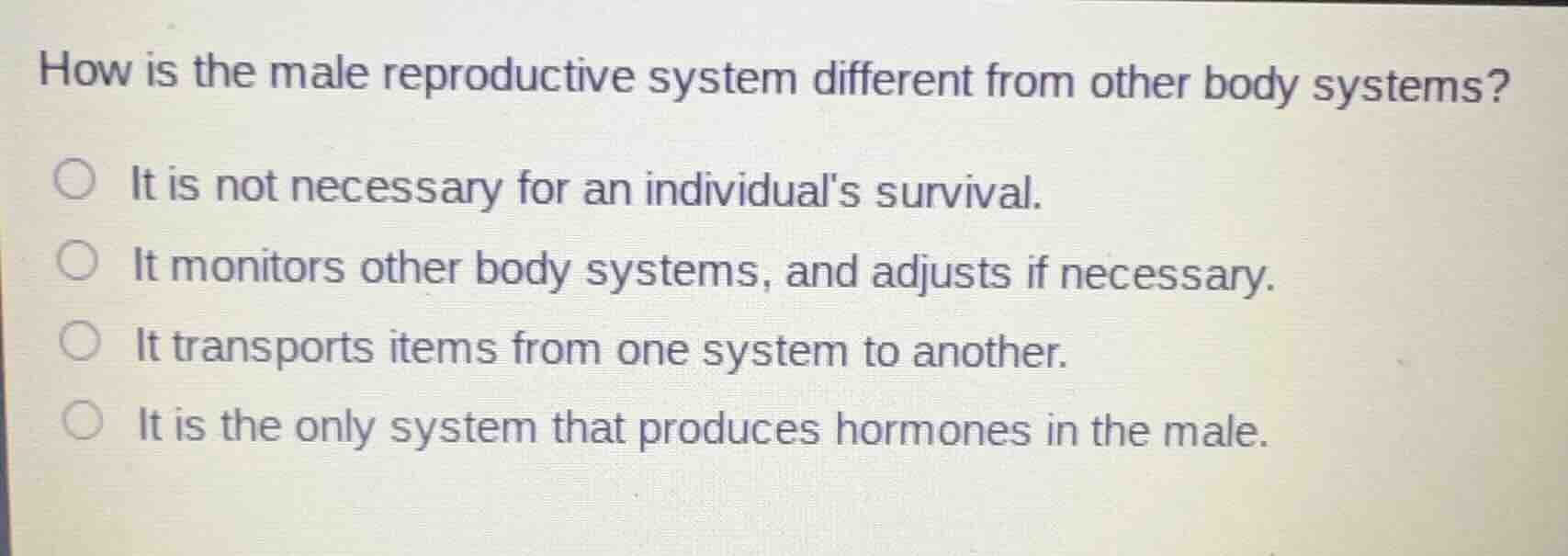 how is the male reproductive system different from other body systems? …