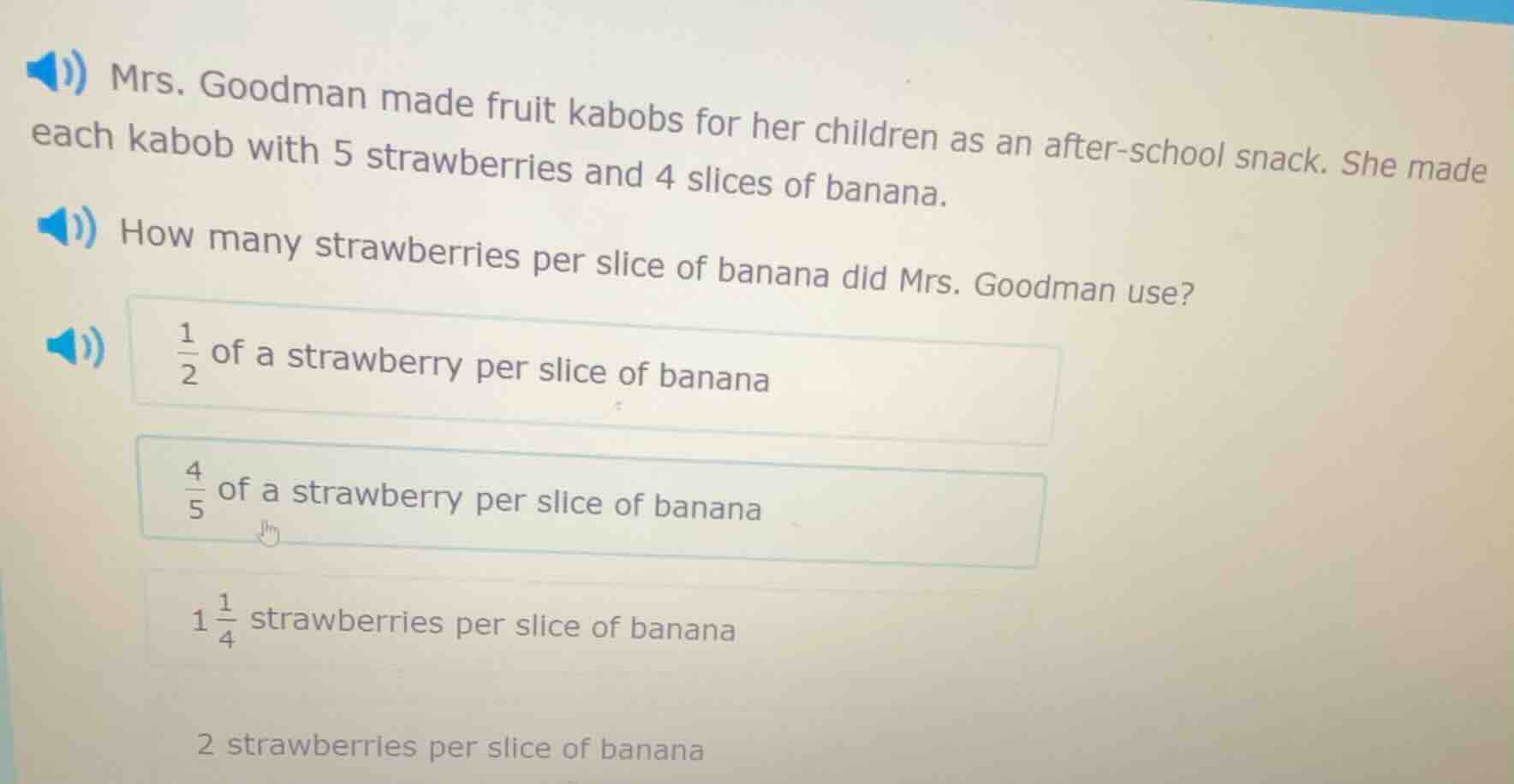 mrs. goodman made fruit kabobs for her children as an after - school sn…