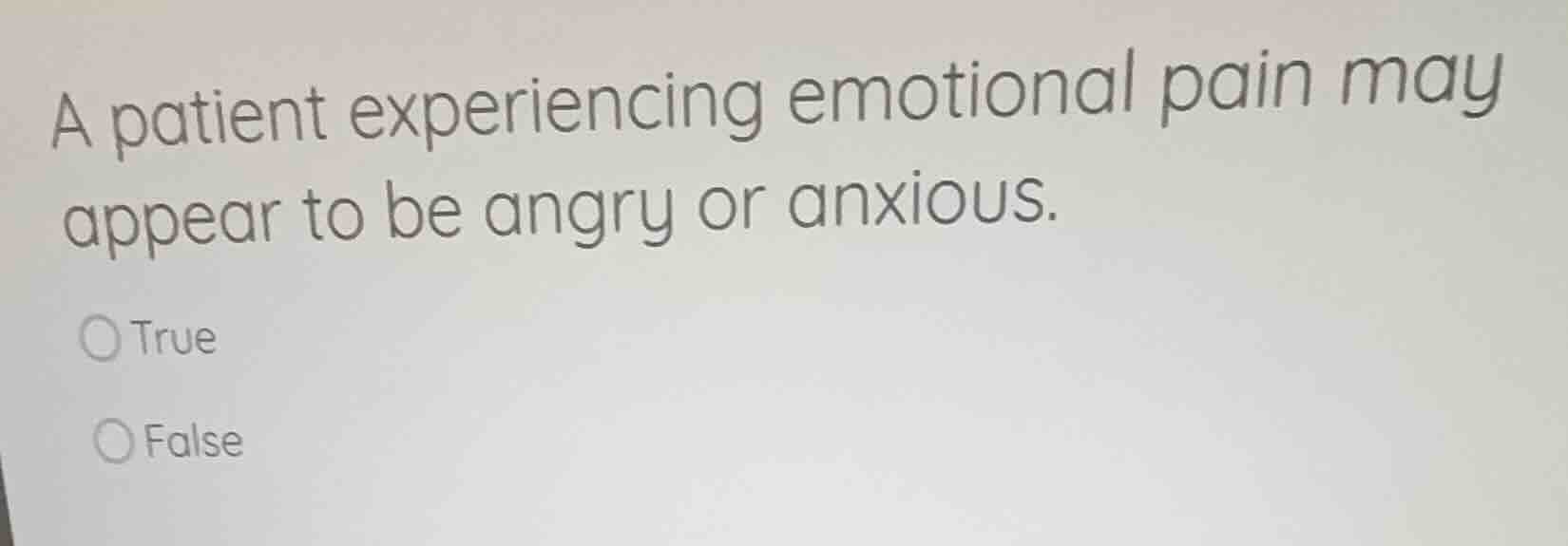 a patient experiencing emotional pain may appear to be angry or anxious…