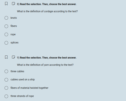 8) read the selection. then, choose the best answer. what is the defini…