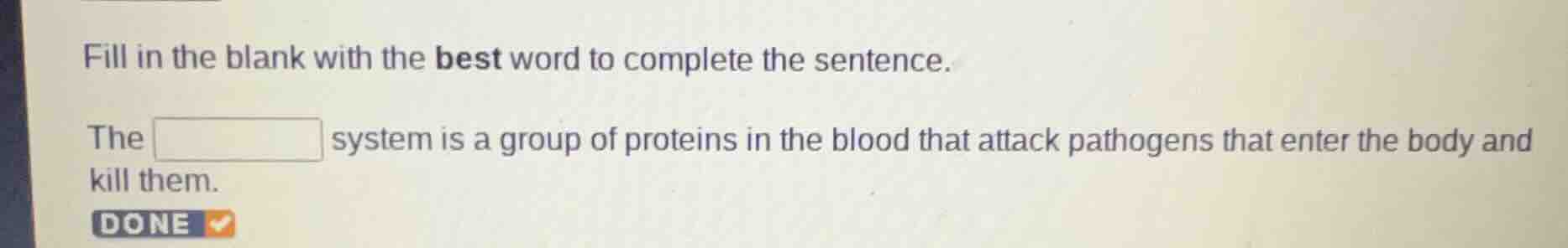 fill in the blank with the best word to complete the sentence. the \box…